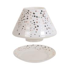 Aroma Silver & Gold Polka Dot Shade & Tray