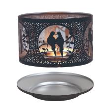 Aroma Silhouette Black &amp; Silver Doves Shade &amp; Tray
