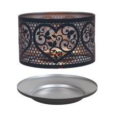 Aroma Silhouette Black &amp; Silver Heart Shade &amp; Tray