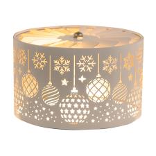 Aroma Silhouette White & Gold Baubles Carousel Shade