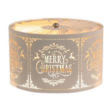 Aroma Silhouette White & Gold Merry Christmas Carousel Shade