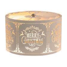 Aroma Silhouette White & Gold Merry Christmas Carousel Shade