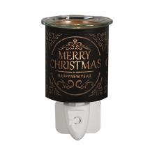 Aroma Black & Gold Merry Christmas Plug In Wax Melt Warmer