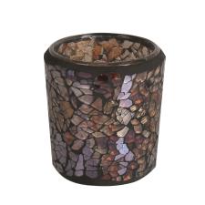 Aroma Amber Crackle Tealight &amp; Votive Holder