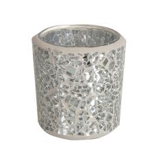 Aroma Silver Crackle Tealight &amp; Votive Holder