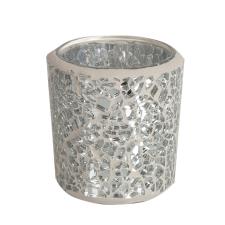 Aroma Silver Crackle Tealight & Votive Holder