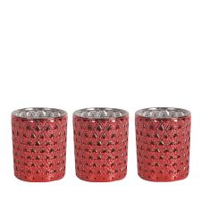 Aroma Red Lustre 3 Tealight &amp; Votive Holder Set