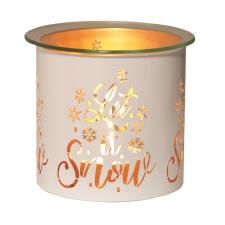Aroma White & Gold Let It Snow Jar Sleeve & Wax Melt Warmer