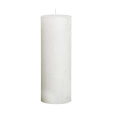 Bolsius White Rustic Metallic Pillar Candle 19cm x 7cm