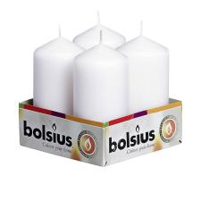 Bolsius White Pillar Candles 10cm x 5cm (Pack of 4)