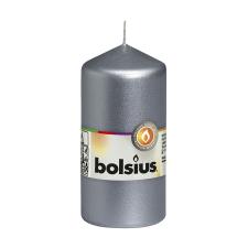 Bolsius Silver Pillar Candle 12cm x 6cm