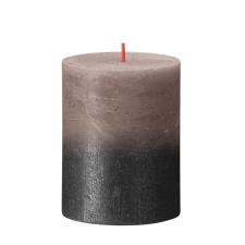 Bolsius Faded Caramel Anthracite Rustic Metallic Pillar Candle 8cm x 7cm