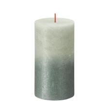Bolsius Faded Foggy Green Oxid Blue Rustic Metallic Pillar Candle 13cm x 7cm