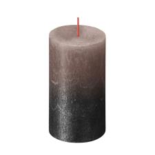 Bolsius Faded Caramel Anthracite Rustic Metallic Pillar Candle 13cm x 7cm