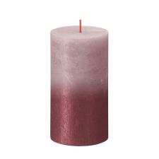Bolsius Faded Rose Red Rustic Metallic Pillar Candle 13cm x 7cm