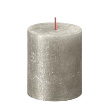 Bolsius Champagne Rustic Shimmer Metallic Pillar Candle 8cm x 7cm