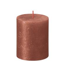 Bolsius Amber Rustic Shimmer Metallic Pillar Candle 8cm x 7cm