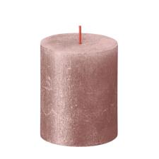 Bolsius Pink Rustic Shimmer Metallic Pillar Candle 8cm x 7cm