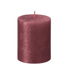 Bolsius Red Rustic Shimmer Metallic Pillar Candle 8cm x 7cm