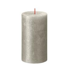 Bolsius Champagne Rustic Shimmer Metallic Pillar Candle 13cm x 7cm