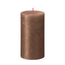 Bolsius Copper Rustic Shimmer Metallic Pillar Candle 13cm x 7cm