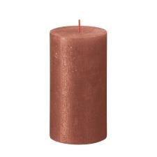 Bolsius Amber Rustic Shimmer Metallic Pillar Candle 13cm x 7cm