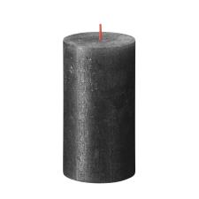 Bolsius Anthracite Rustic Shimmer Metallic Pillar Candle 13cm x 7cm