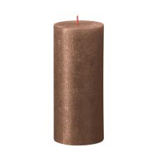 Bolsius Copper Rustic Shimmer Metallic Pillar Candle 19cm x 7cm