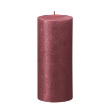 Bolsius Red Rustic Shimmer Metallic Pillar Candle 19cm x 7cm