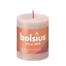 Bolsius Misty Pink Rustic Shine Pillar Candle 8cm x 7cm