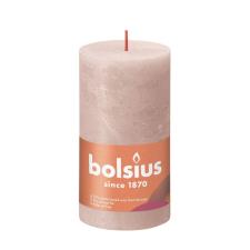 Bolsius Misty Pink Rustic Shine Pillar Candle 13cm x 7cm