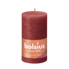 Bolsius Delicate Red Rustic Shine Pillar Candle 13cm x 7cm