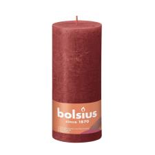 Bolsius Delicate Red Rustic Shine Pillar Candle 19cm x 7cm