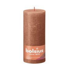 Bolsius Rusty Pink Rustic Shine Pillar Candle 19cm x 7cm
