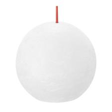 Bolsius Cloudy White Rustic Ball Candle 8cm