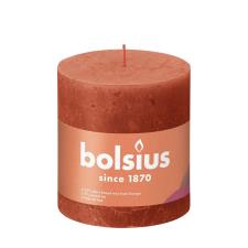 Bolsius Earthy Orange Rustic Shine Pillar Candle 10cm x 10cm