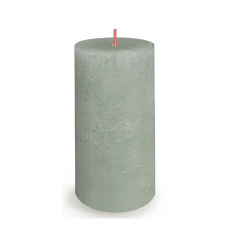 Bolsius Jade Green Rustic Shine Pillar Candle 13cm x 7cm