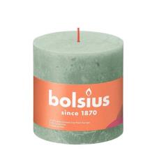 Bolsius Jade Green Rustic Shine Pillar Candle 10cm x 10cm