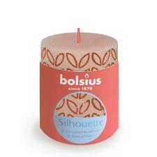 Bolsius Misty Pink Rustic Silhouette Pillar Candle  8cm x 7cm