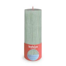 Bolsius Jade Green Rustic Silhouette Pillar Candle  19cm x 7cm