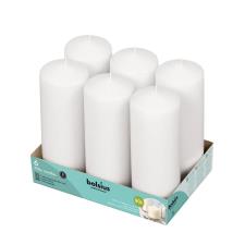 Bolsius White Professional Pillar Candles 20cm x 7cm (Pack of 6)