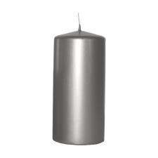 Bolsius Silver Pillar Candle 10cm x 6cm