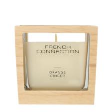 French Connection Orange Ginger Wooden Surround Jar Candle