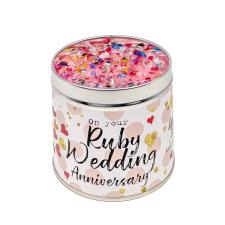 Best Kept Secrets Ruby Wedding Anniversary Tin Candle