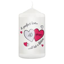 Perfect Love Ruby Anniversary Pillar Candle