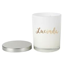 Personalised Gold Name Scented Jar Candle with Lid
