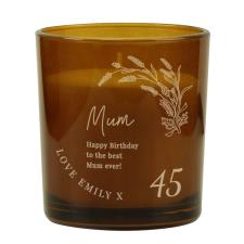 Personalised Birthday Amber Glass Jar Candle