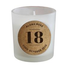 Personalised Birthday Cork Label Jar Candle