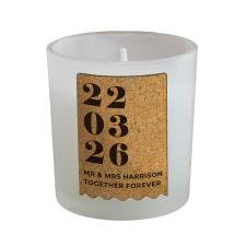 Personalised Anniversary Cork Label Jar Candle