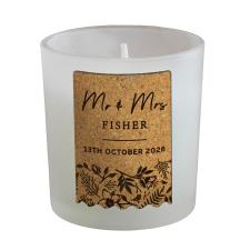 Personalised Wedding Cork Label Jar Candle